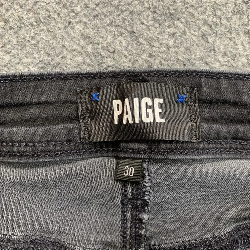 Paige Jeans Womens 30 Faded Black Claudine Ankle Raw Hem High Rise Skinny Ankle